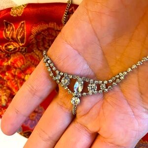 Silver & Rhinestone Hair Headpiece Vintage-Inspired Design wedding special bride